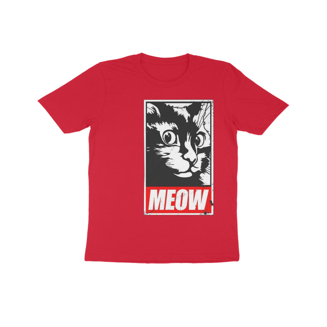 Front View - Feline Fury — Kids Tee Red