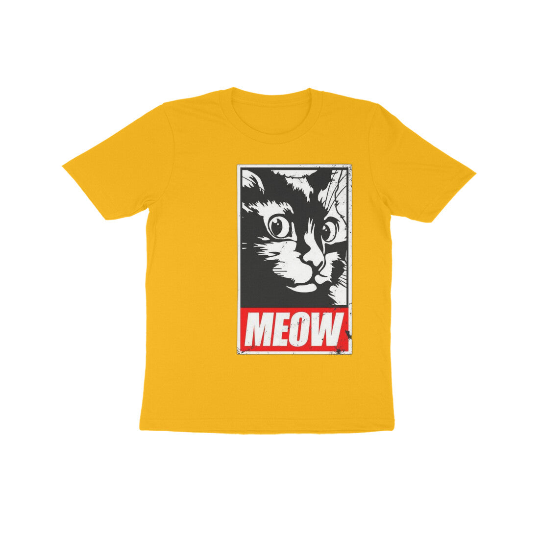 Front View - Feline Fury — Kids Tee Golden Yellow