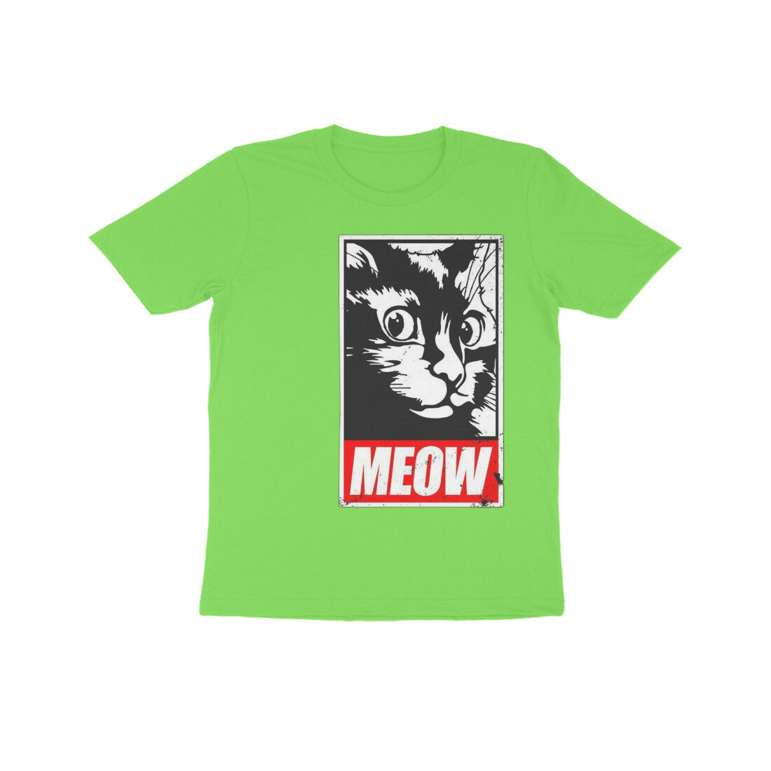 Front View - Feline Fury — Kids Tee Liril Green
