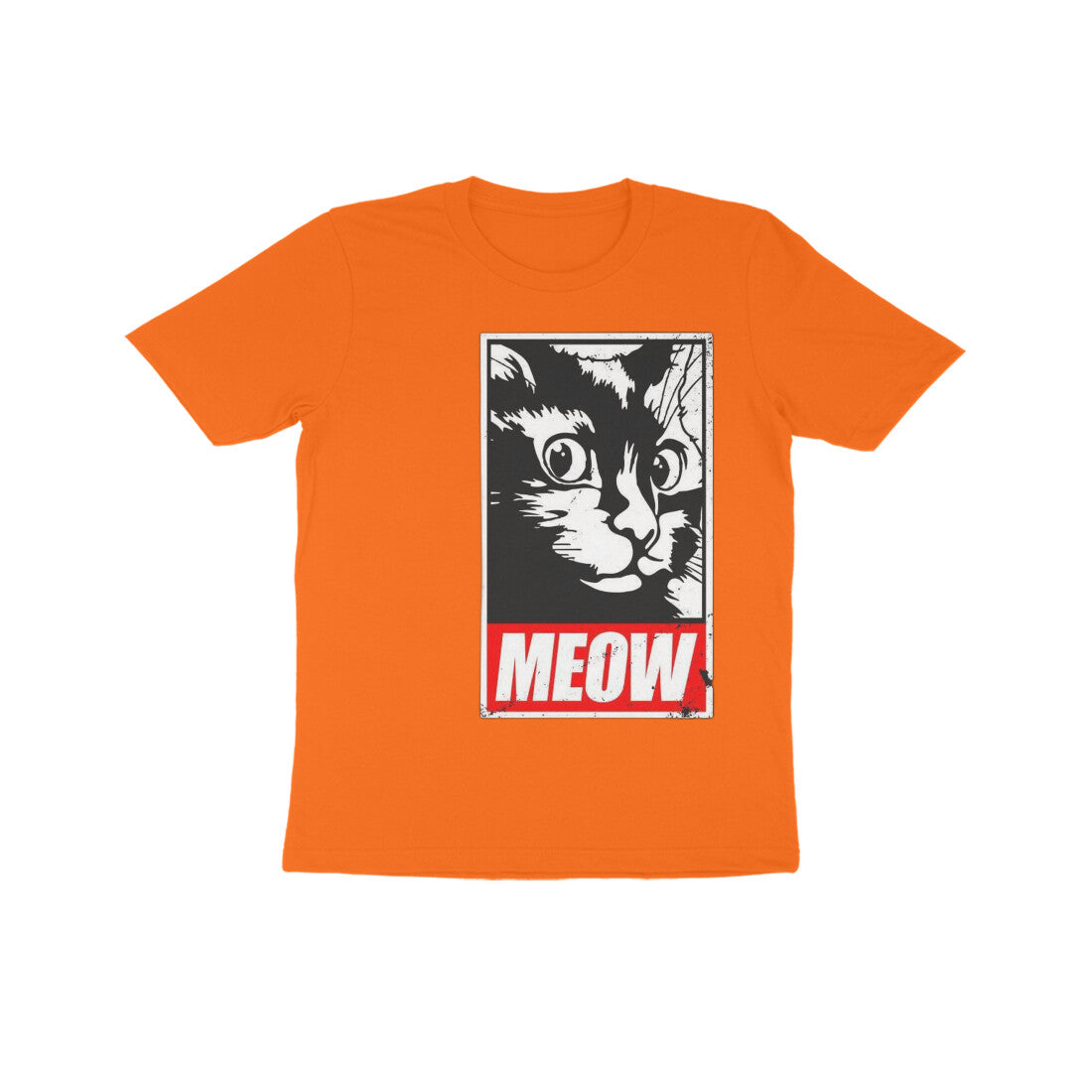 Front View - Feline Fury — Kids Tee Orange