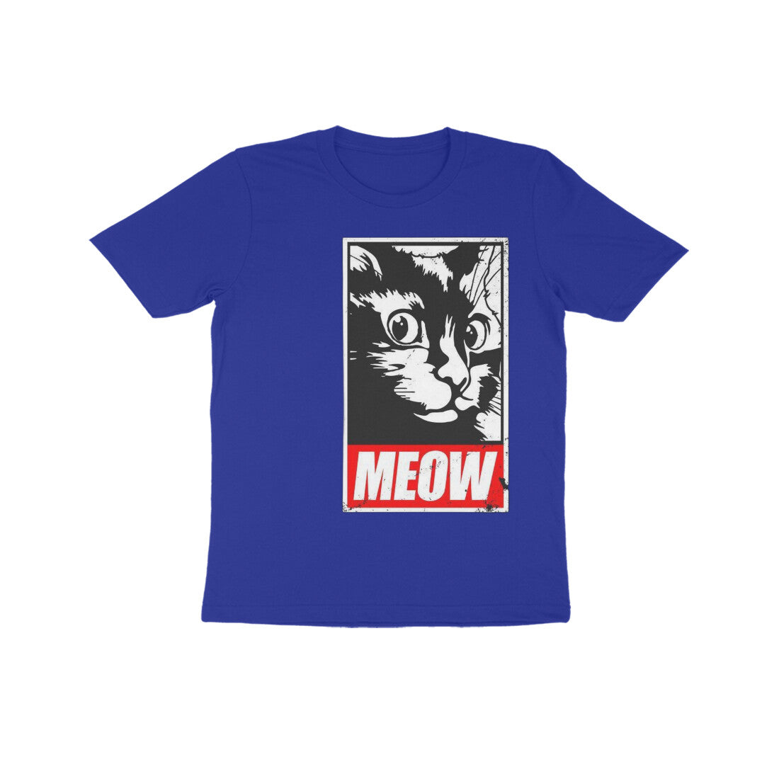 Front View - Feline Fury — Kids Tee Royal Blue