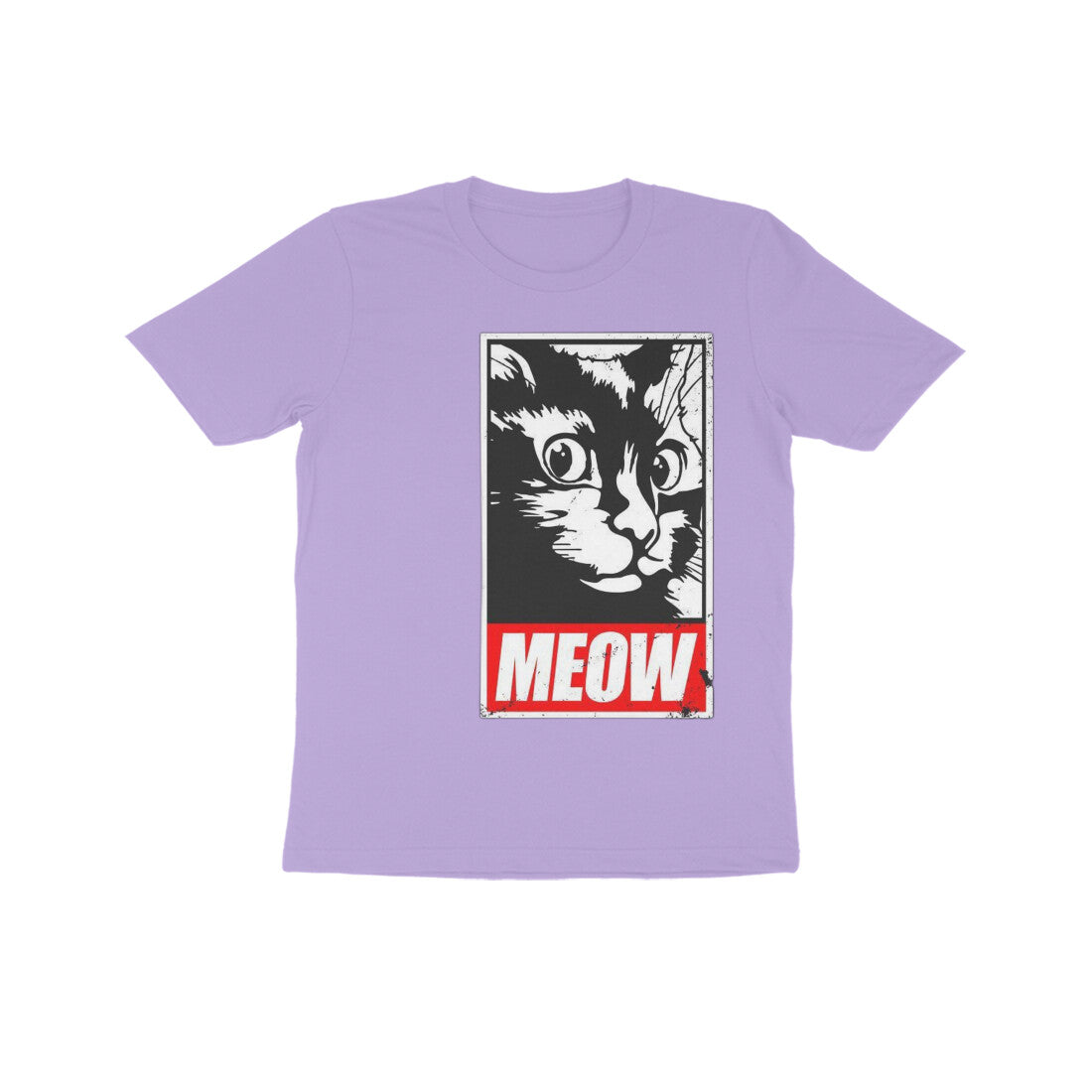 Front View - Feline Fury — Kids Tee Iris Lavender