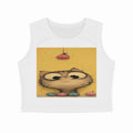 Front View - Whisker Watcher — Crop Tank Top White