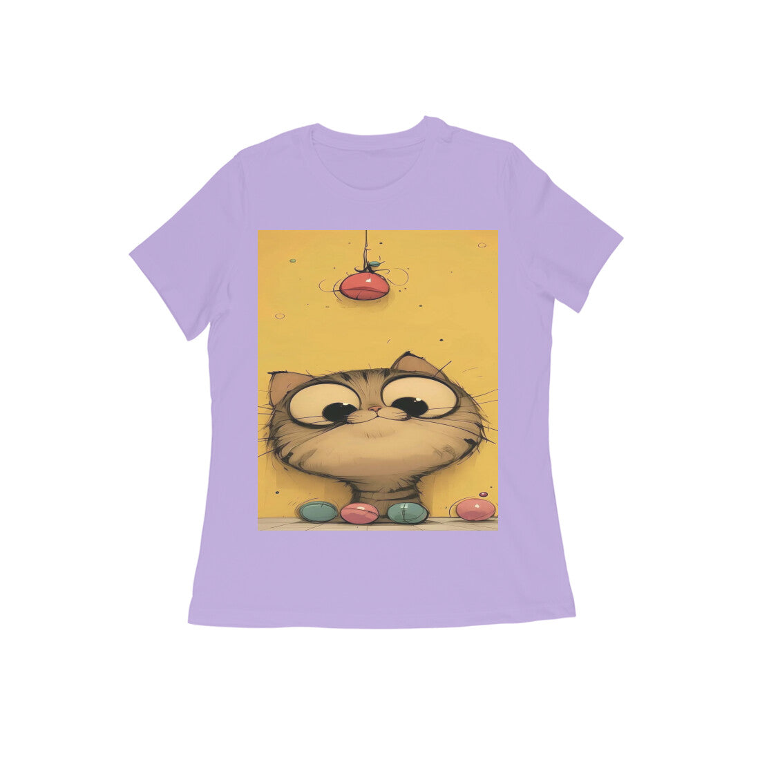 Front View - Whisker Watcher — Women’s Tee Iris Lavender