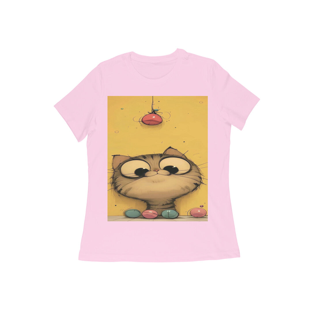 Front View - Whisker Watcher — Women’s Tee Light Pink