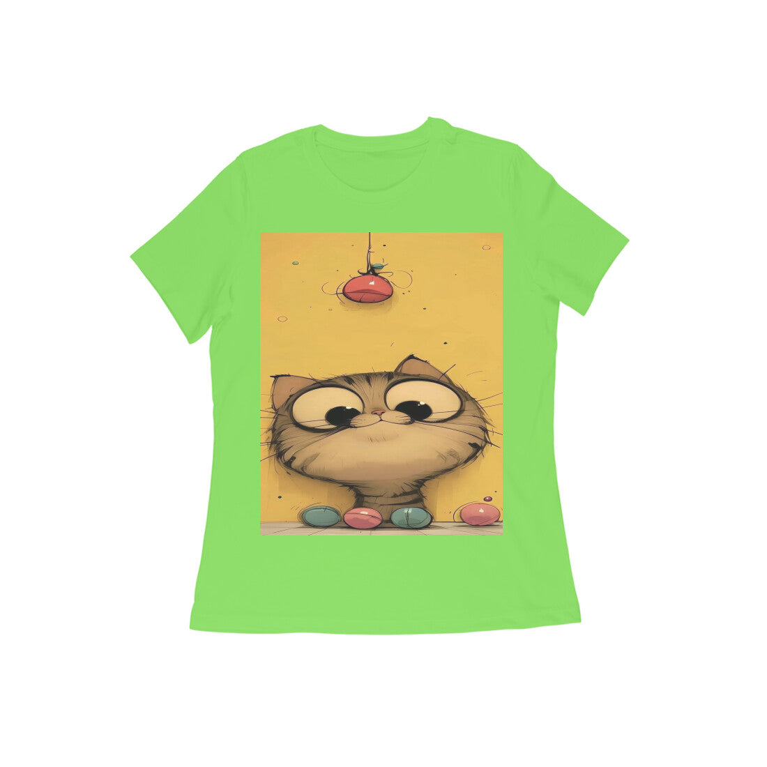 Front View - Whisker Watcher — Women’s Tee Liril Green
