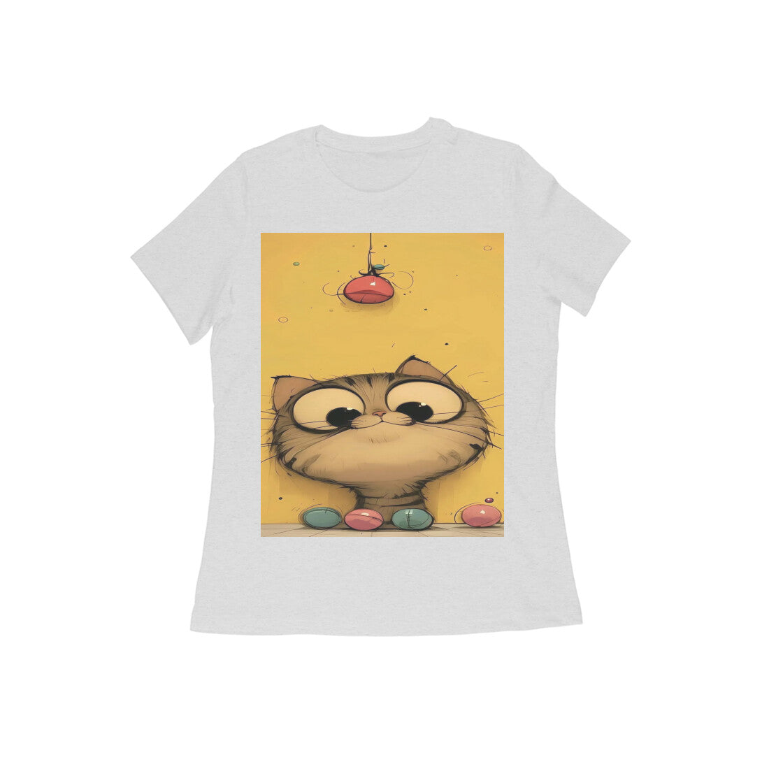 Front View - Whisker Watcher — Women’s Tee Melange Grey