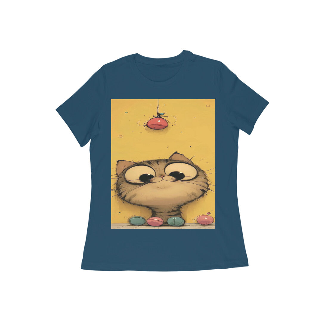 Front View - Whisker Watcher — Women’s Tee Navy Blue