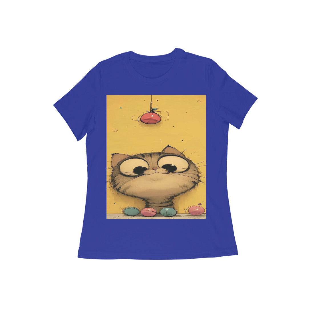 Front View - Whisker Watcher — Women’s Tee Royal Blue