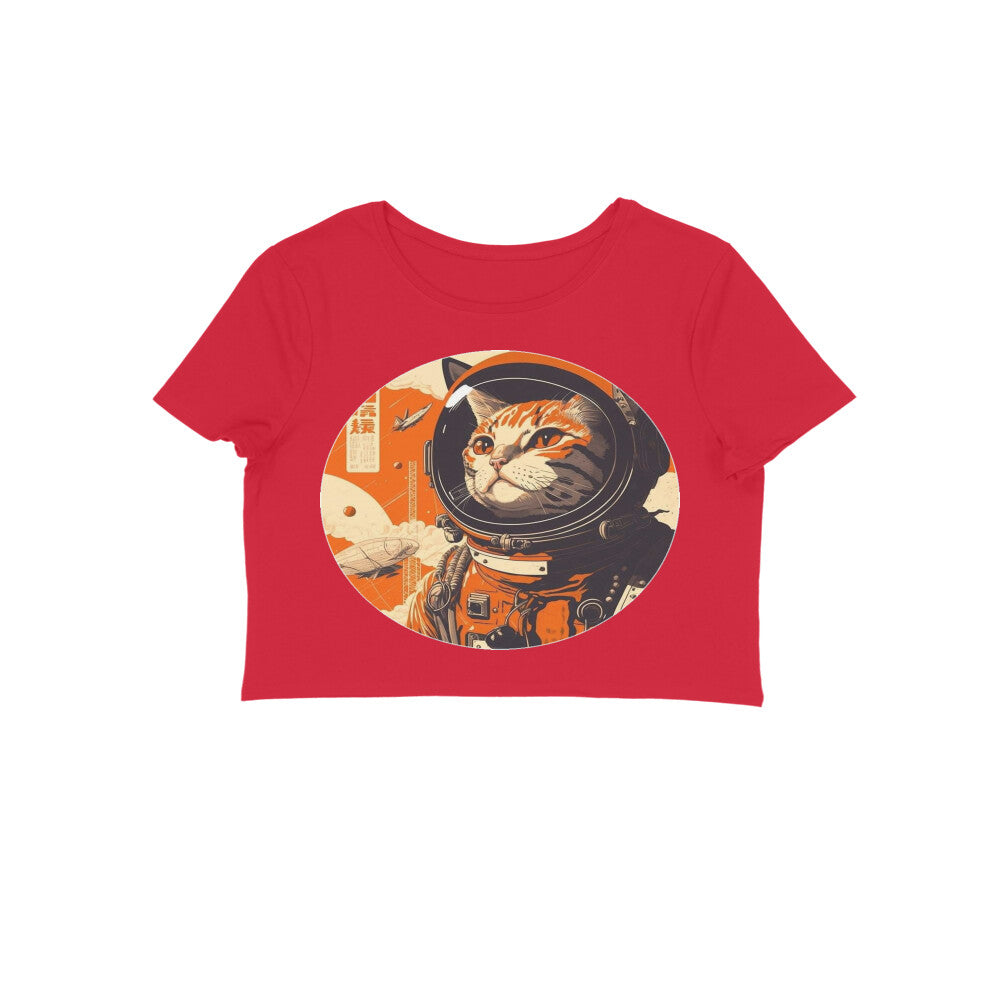 Front View - Cosmic Whisker — Crop Top Red