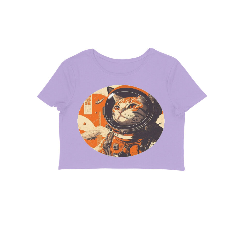 Front View - Cosmic Whisker — Crop Top Iris Lavender