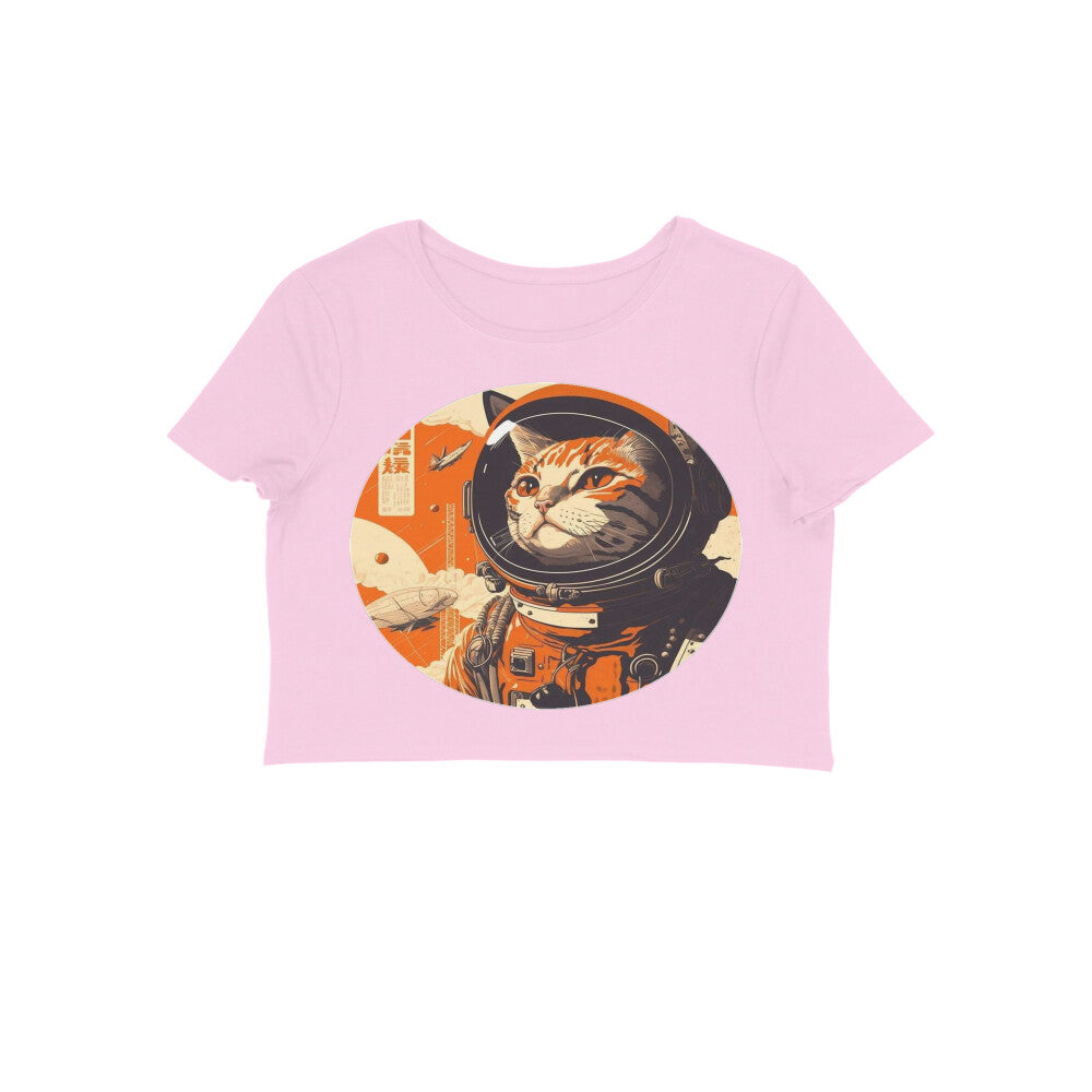 Front View - Cosmic Whisker — Crop Top Light Pink
