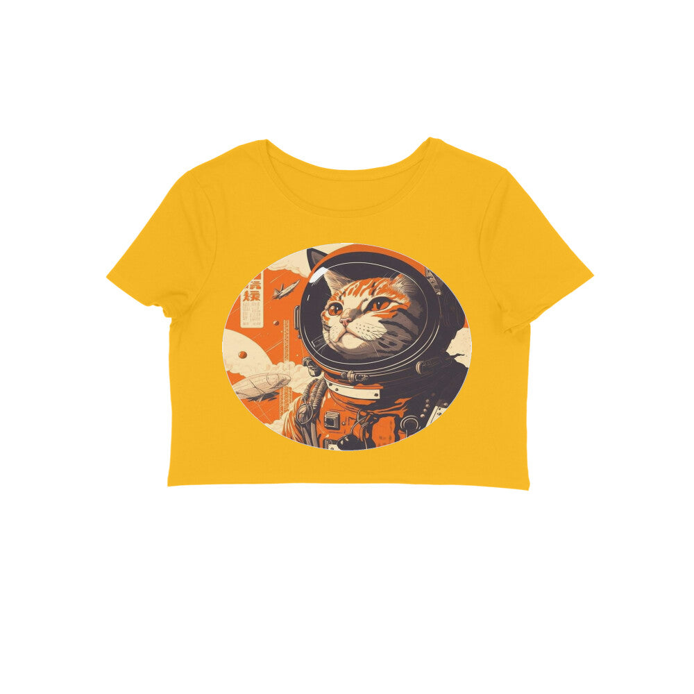 Front View - Cosmic Whisker — Crop Top Golden Yellow