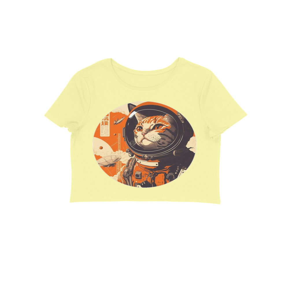 Front View - Cosmic Whisker — Crop Top Butter Yellow