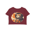 Front View - Cosmic Whisker — Crop Top Maroon