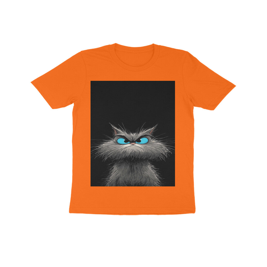 Front View - Grumpy Glare — Kids Tee Orange