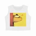 Front View - The Observer — Crop Tank Top White