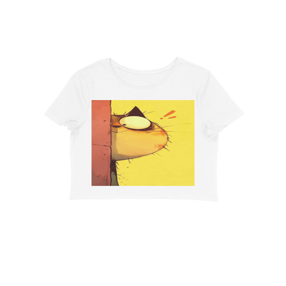 Front View - The Observer — Crop Top White