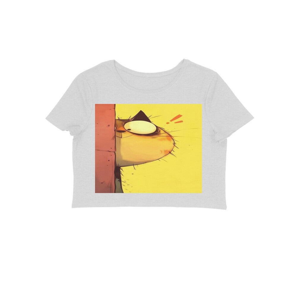 Front View - The Observer — Crop Top Melange Grey