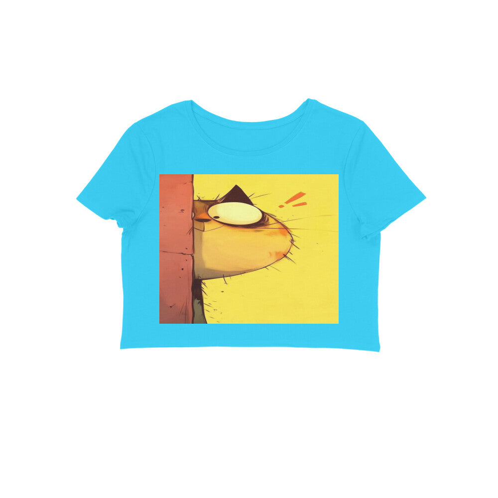 Front View - The Observer — Crop Top Sky Blue