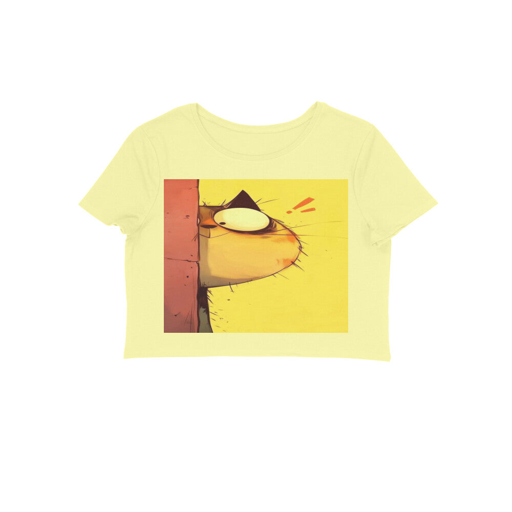 Front View - The Observer — Crop Top Butter Yellow