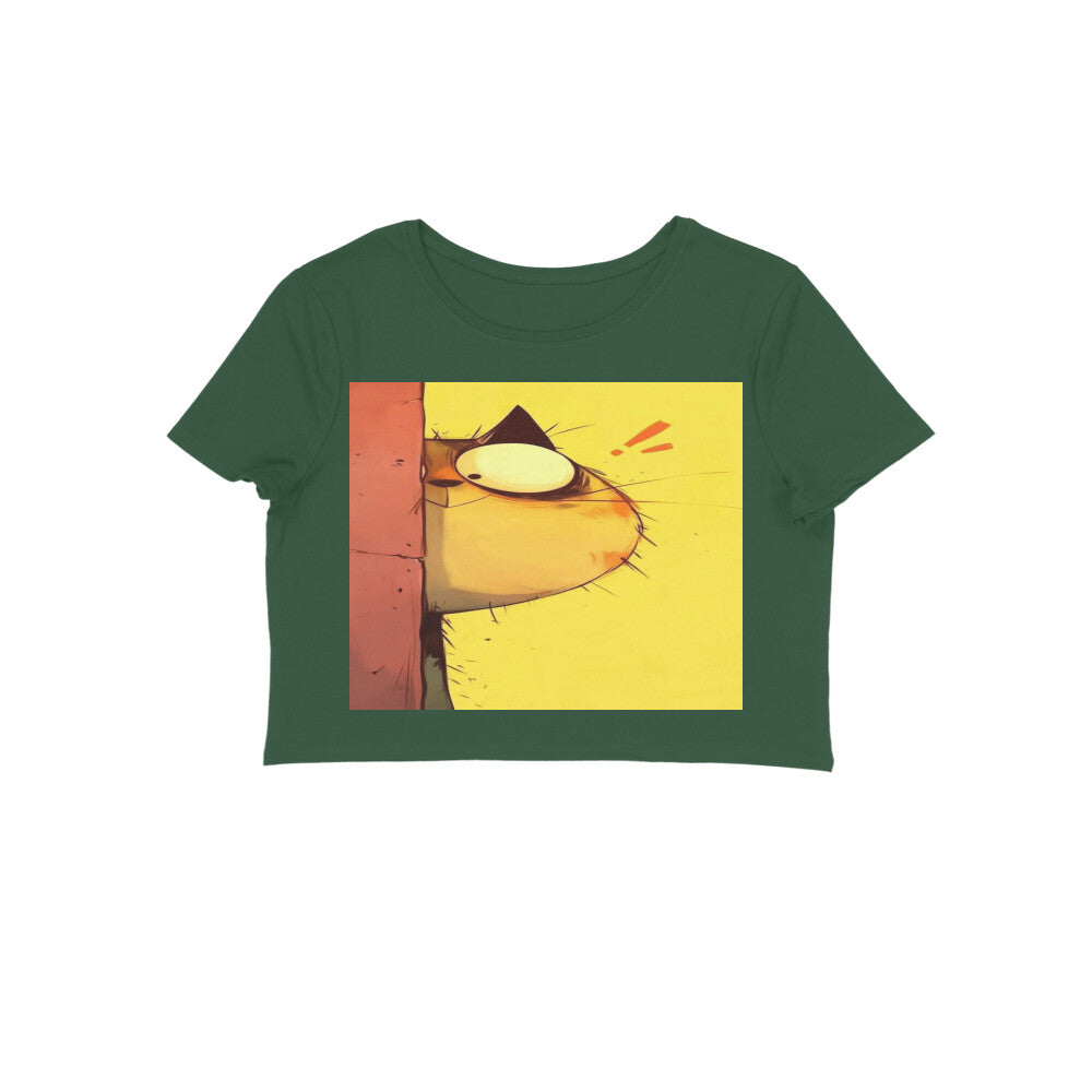 Front View - The Observer — Crop Top Olive Green