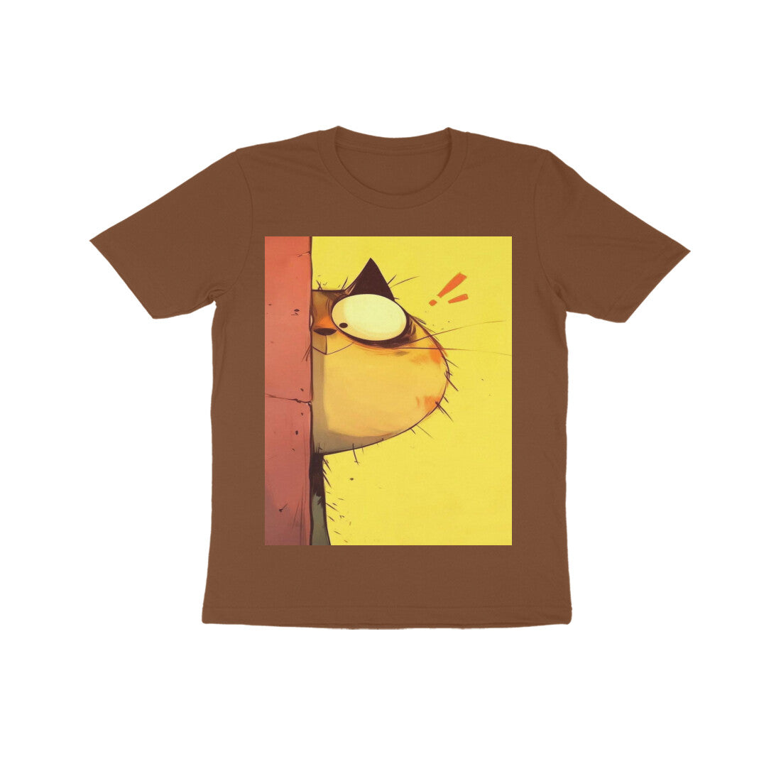 Front View - The Observer — Kids Tee Coffee Brown