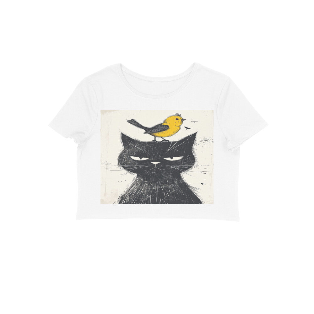Front View - Unbothered Beast — Crop Top White