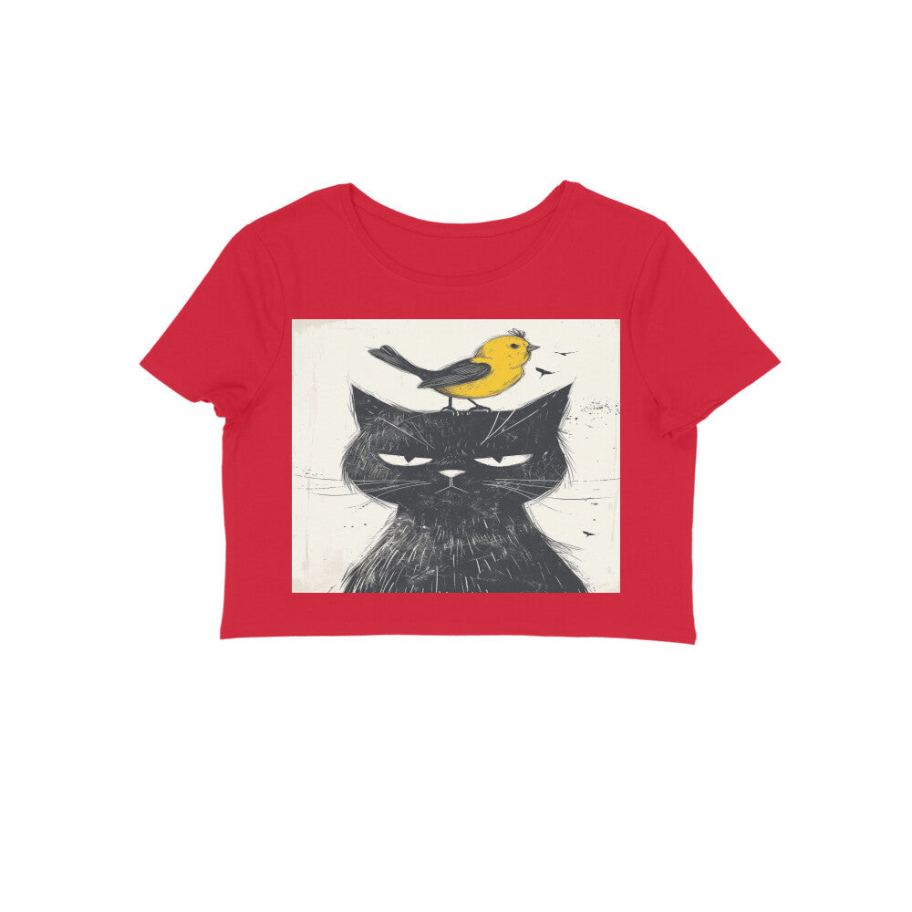 Front View - Unbothered Beast — Crop Top Red