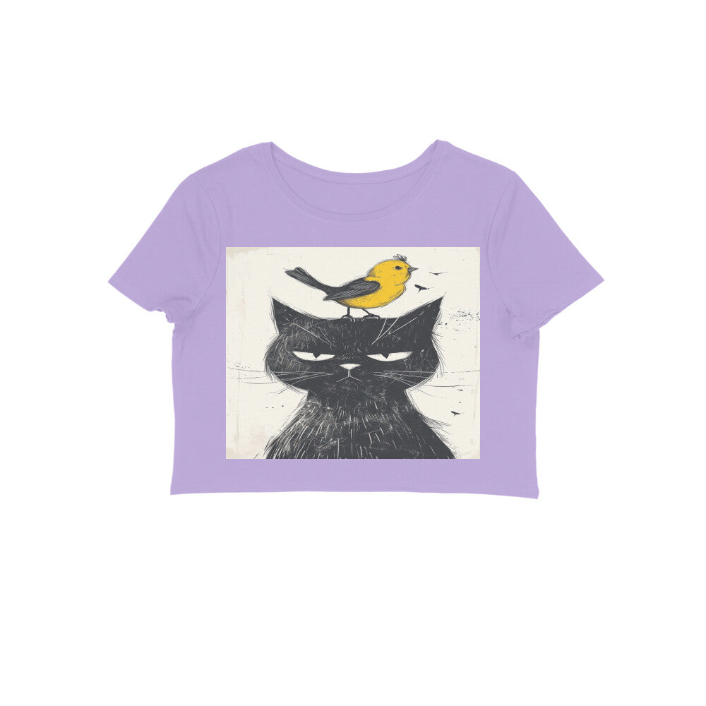 Front View - Unbothered Beast — Crop Top Iris Lavender