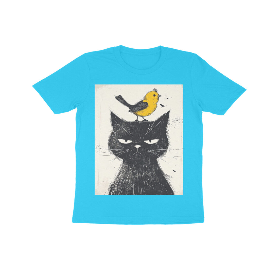 Front View - Unbothered Beast — Kids Tee Sky Blue