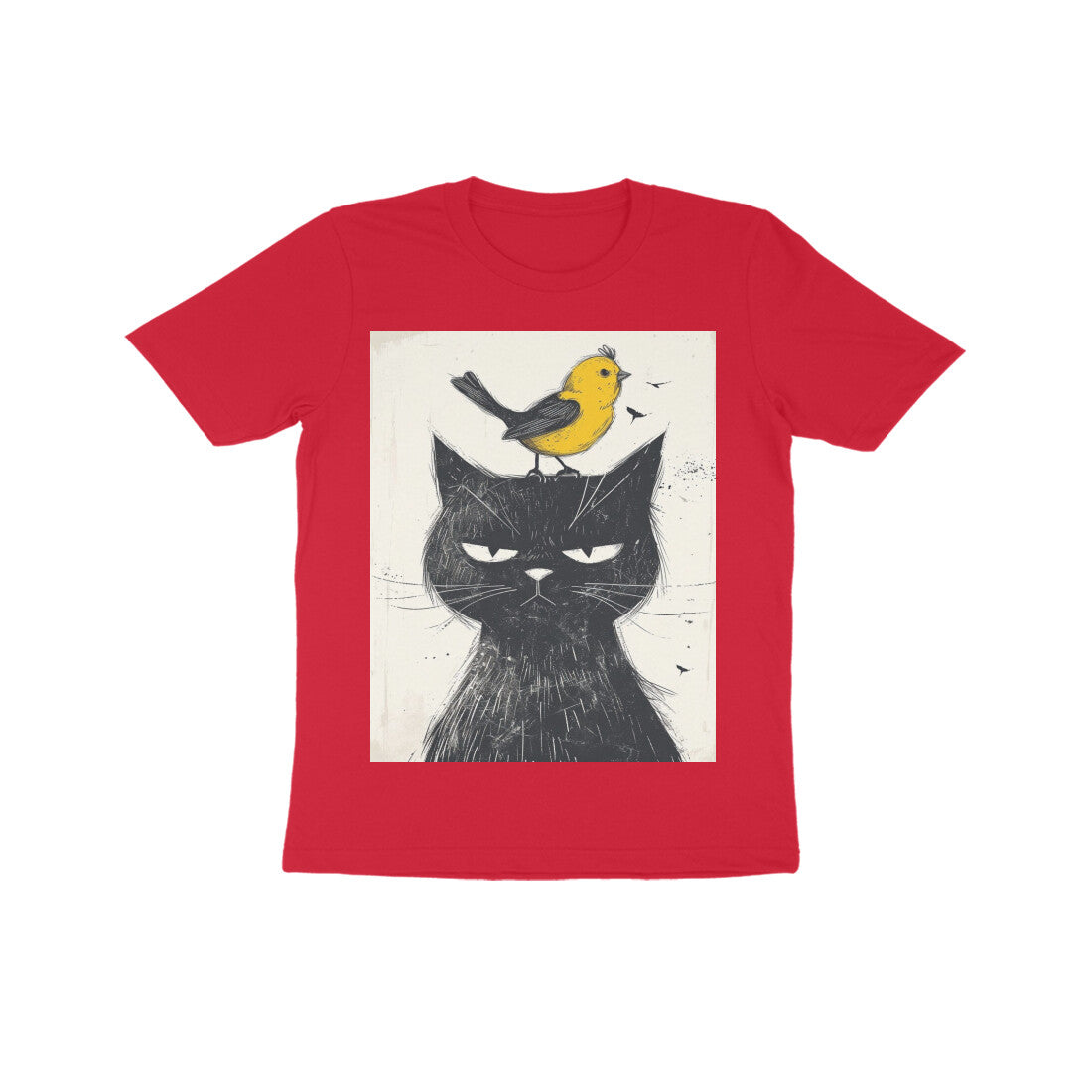 Front View - Unbothered Beast — Kids Tee Red