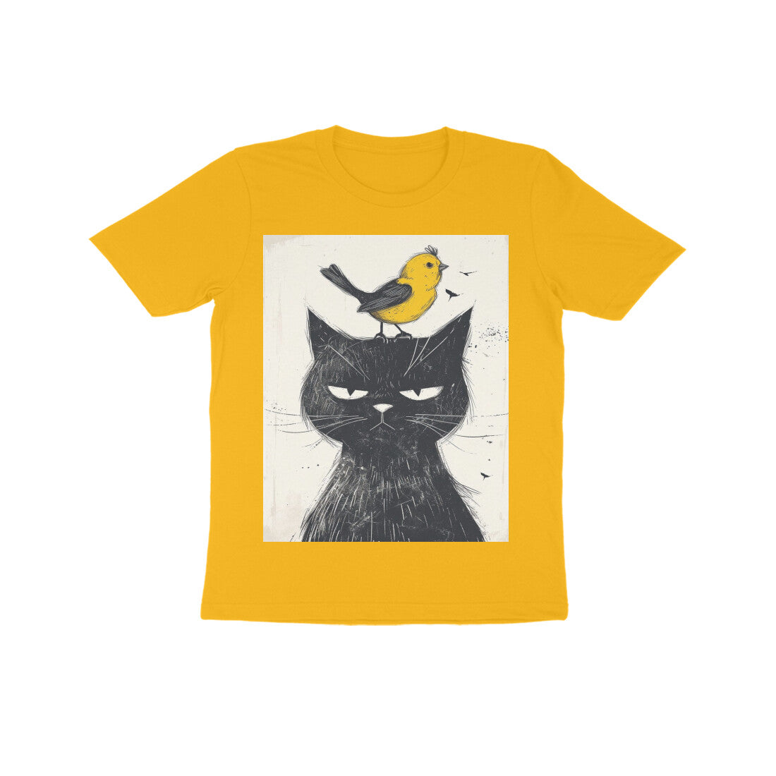 Front View - Unbothered Beast — Kids Tee Golden Yellow
