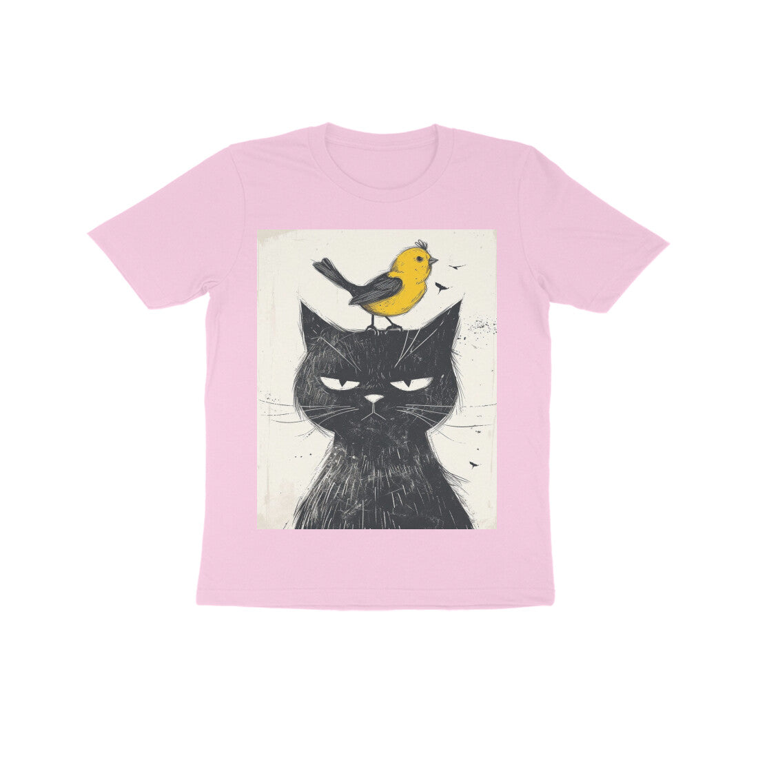 Front View - Unbothered Beast — Kids Tee Light Pink