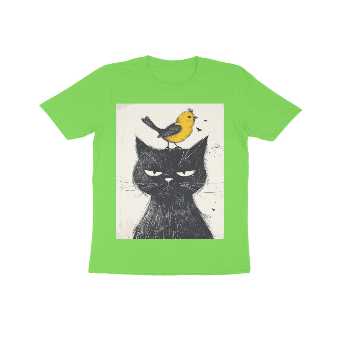 Front View - Unbothered Beast — Kids Tee Liril Green