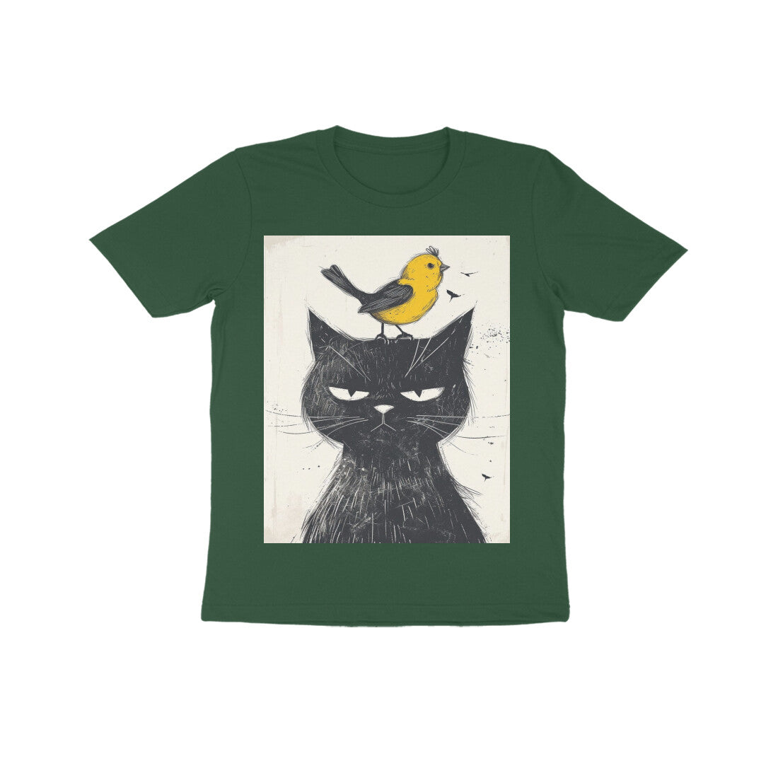 Front View - Unbothered Beast — Kids Tee Olive Green