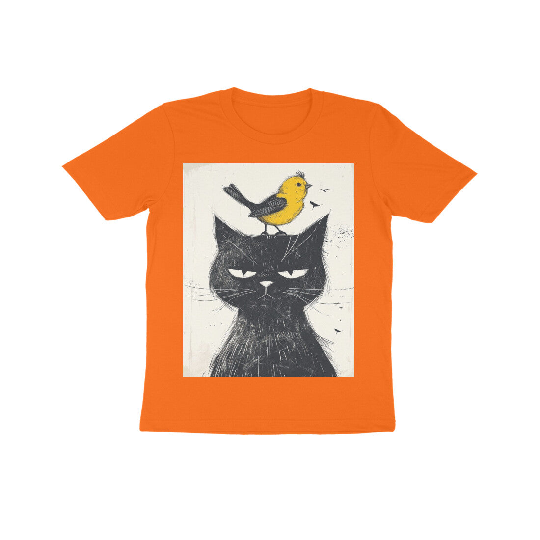 Front View - Unbothered Beast — Kids Tee Orange
