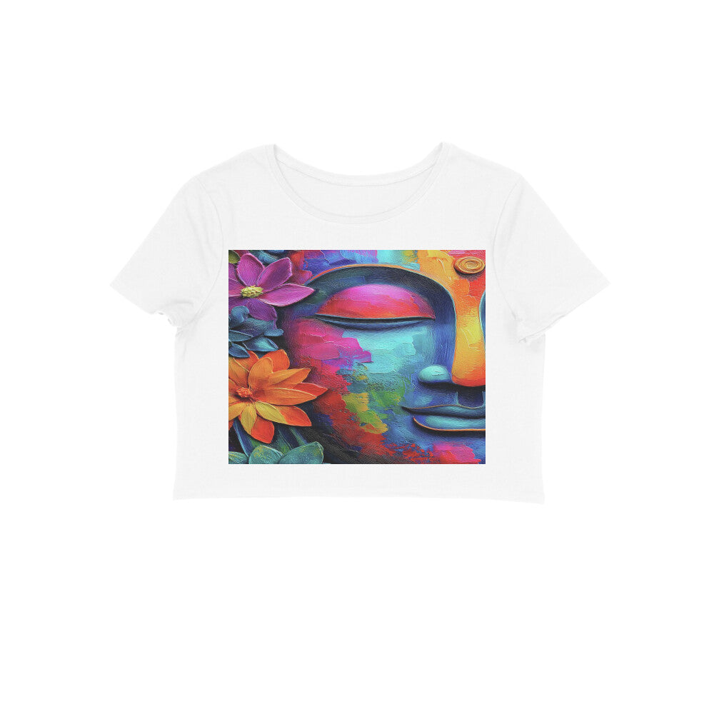Front View - Karma — Crop Top White