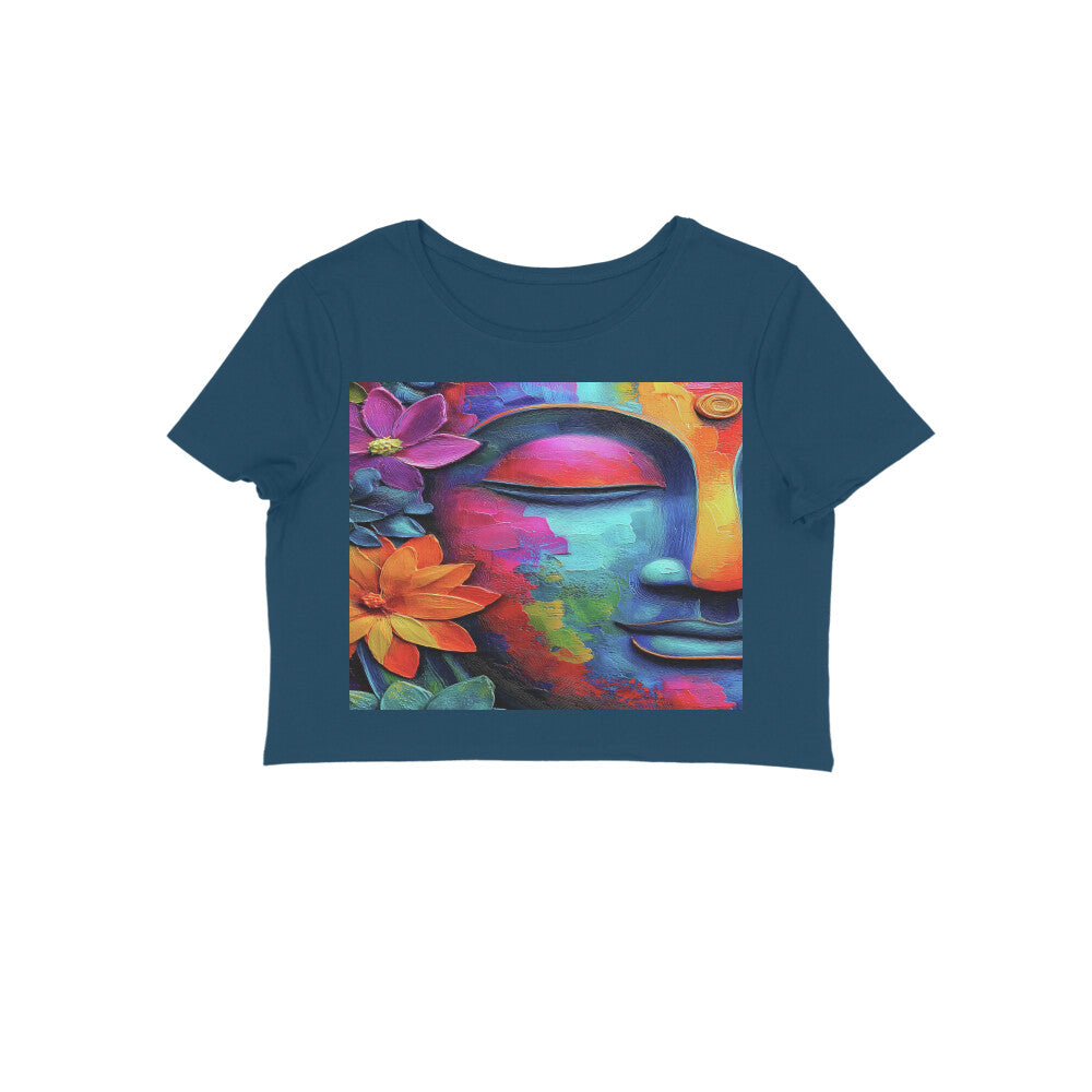 Front View - Karma — Crop Top Navy Blue