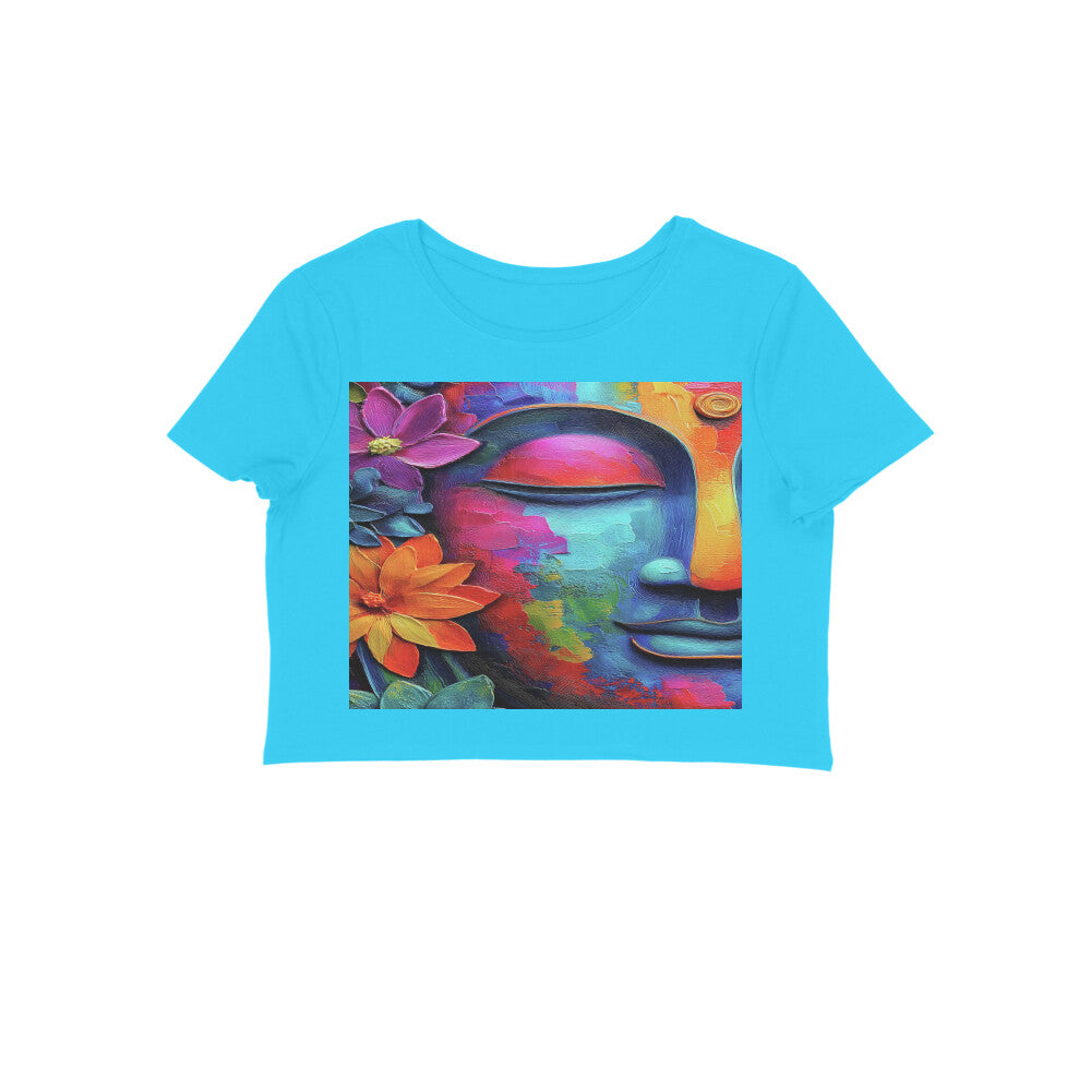 Front View - Karma — Crop Top Sky Blue