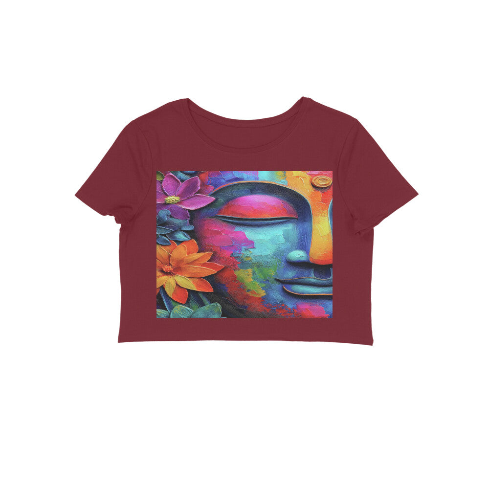 Front View - Karma — Crop Top Maroon