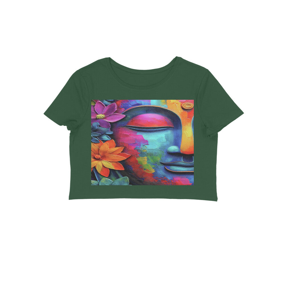 Front View - Karma — Crop Top Olive Green