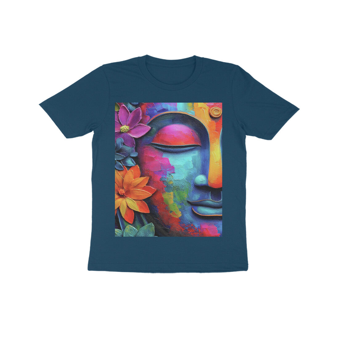 Front View - Karma — Kids Tee Navy Blue
