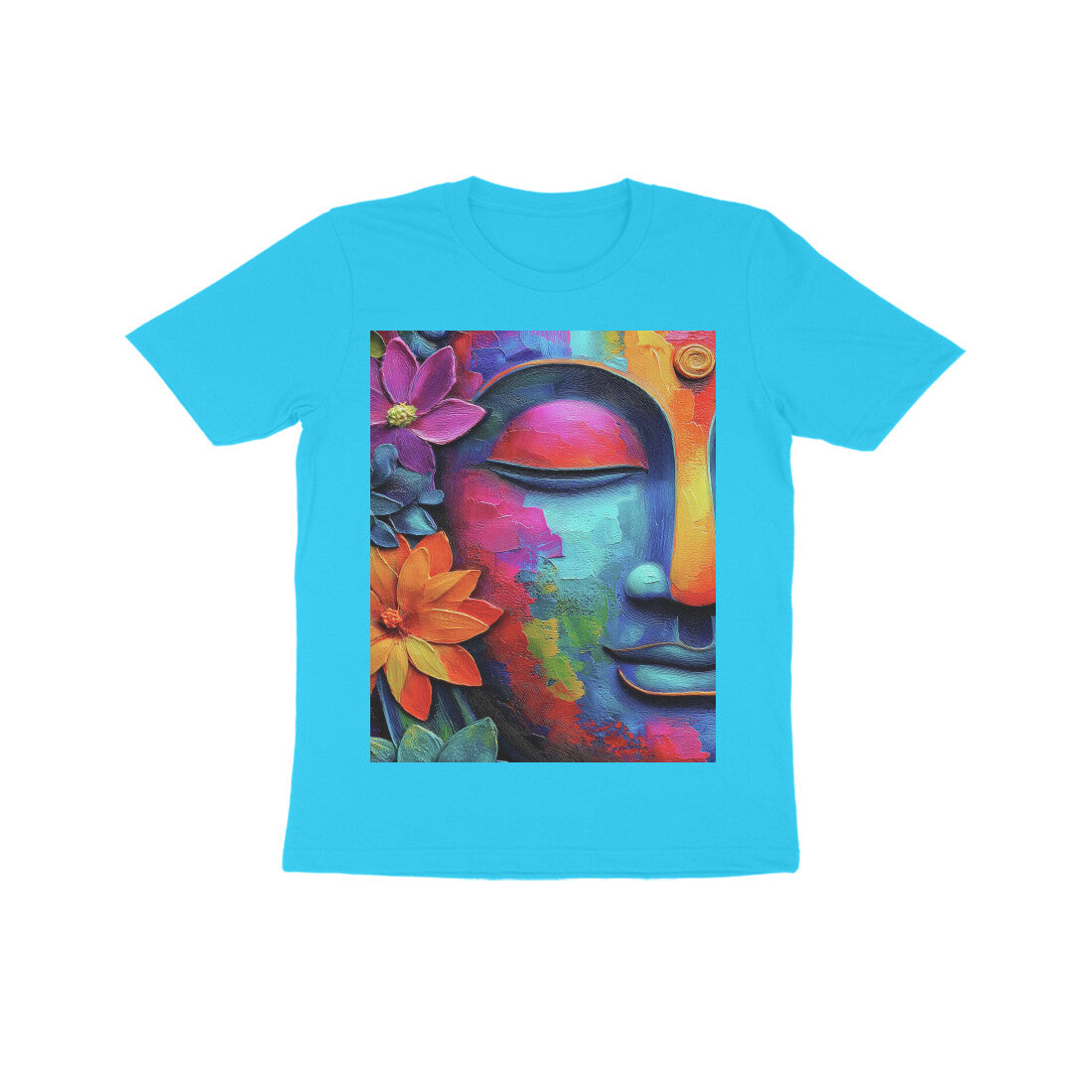 Front View - Karma — Kids Tee Sky Blue