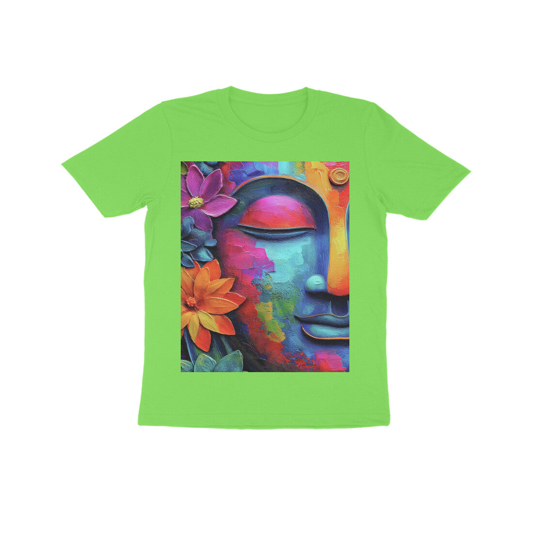 Front View - Karma — Kids Tee Liril Green
