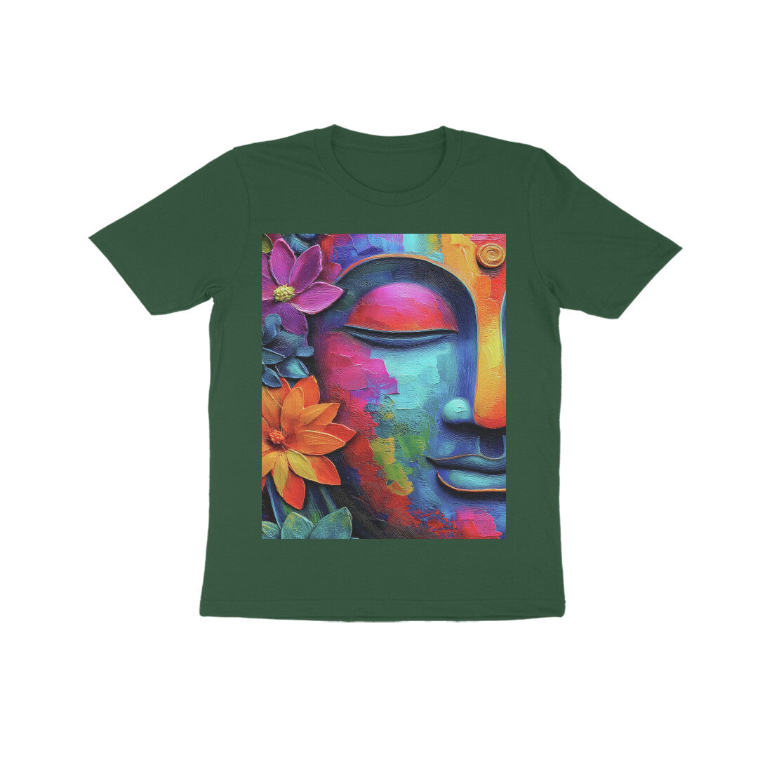 Front View - Karma — Kids Tee Olive Green