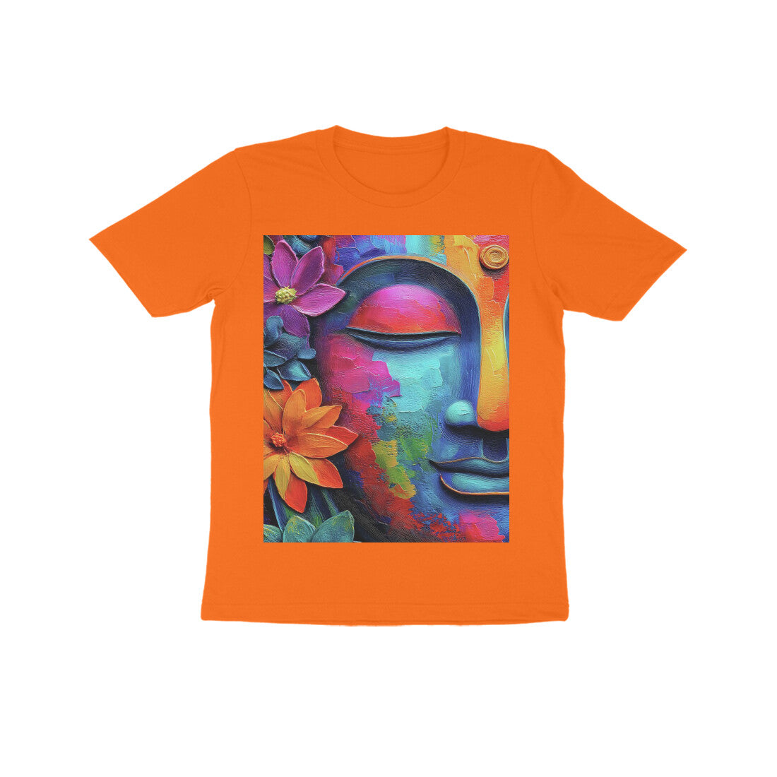 Front View - Karma — Kids Tee Orange