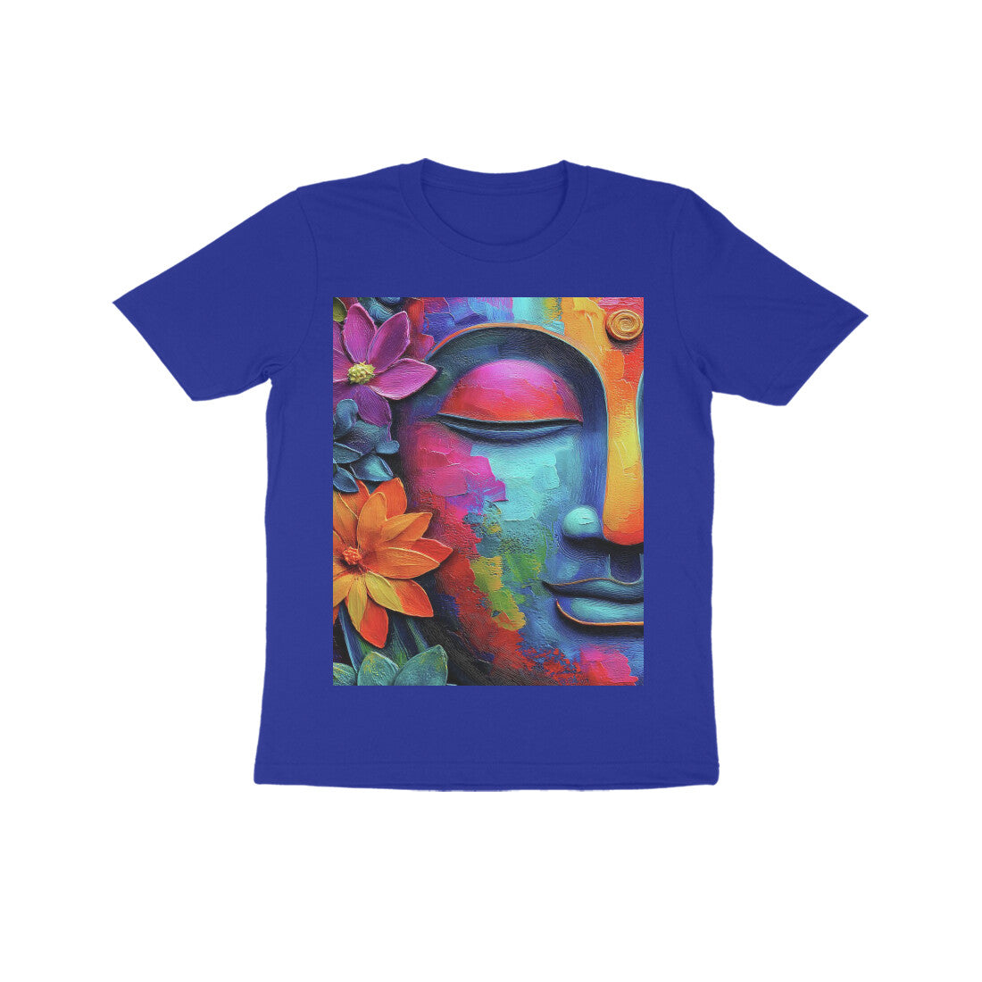 Front View - Karma — Kids Tee Royal Blue