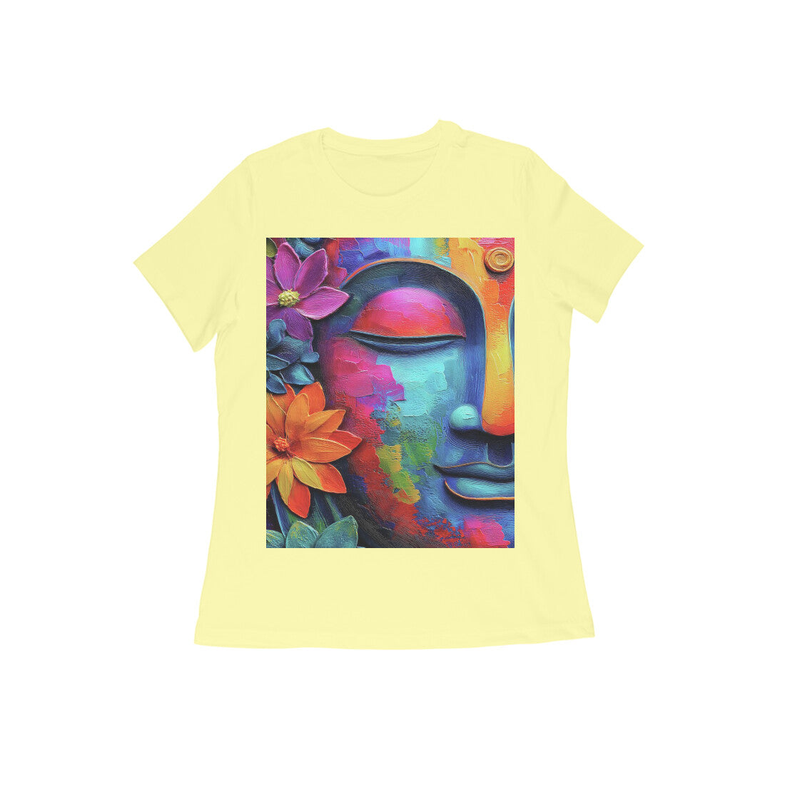 Front View - Karma — Women’s Tee Butter Yellow
