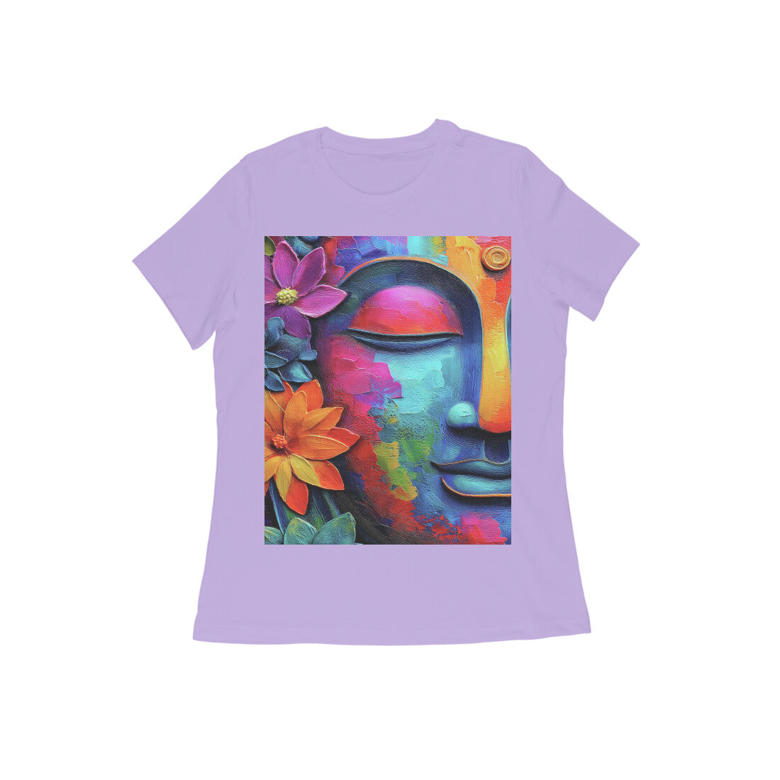 Front View - Karma — Women’s Tee Iris Lavender